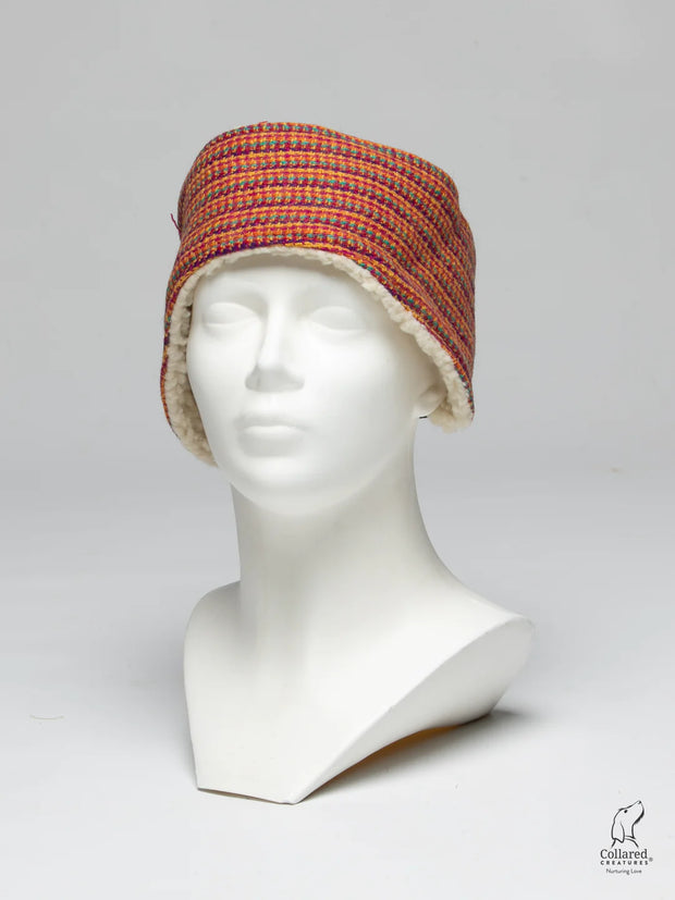 Harris Tweed Ladies Headband Bright & bold Check