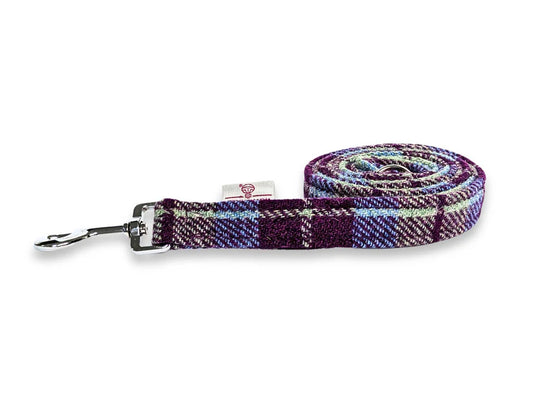 Harris Tweed Burgundy & Blue Check Lead