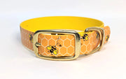 Busy Bees Printed Waterproof Biothane Dog Collar 