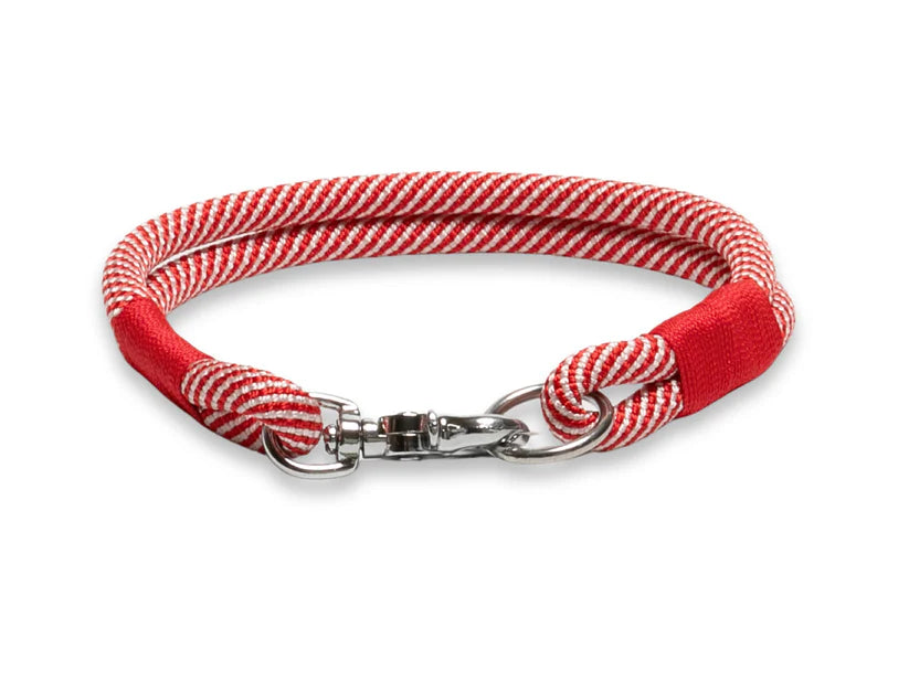 Candy cane rope collar