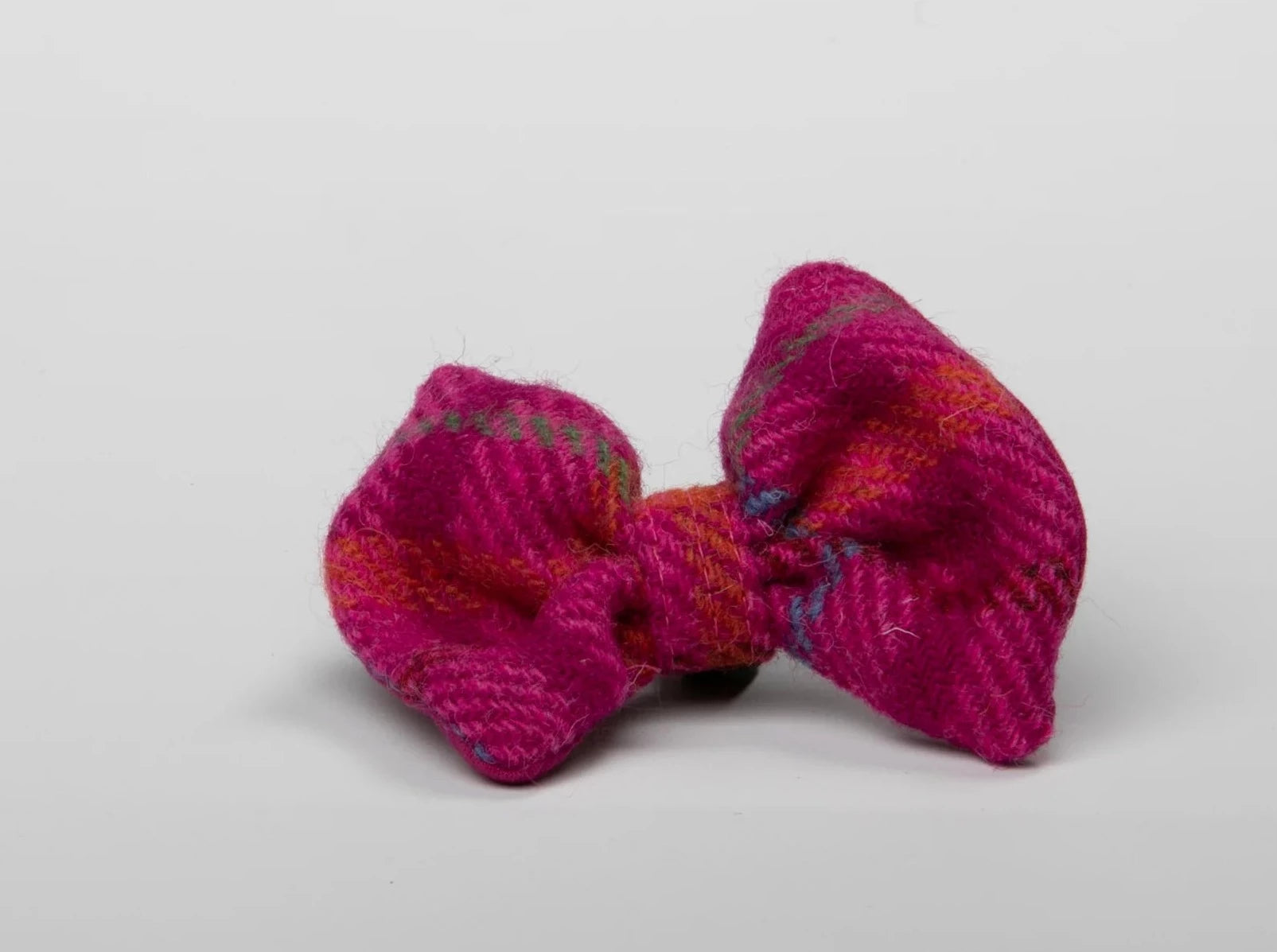 Harris tweed Dog Bow Tie Cerise Check