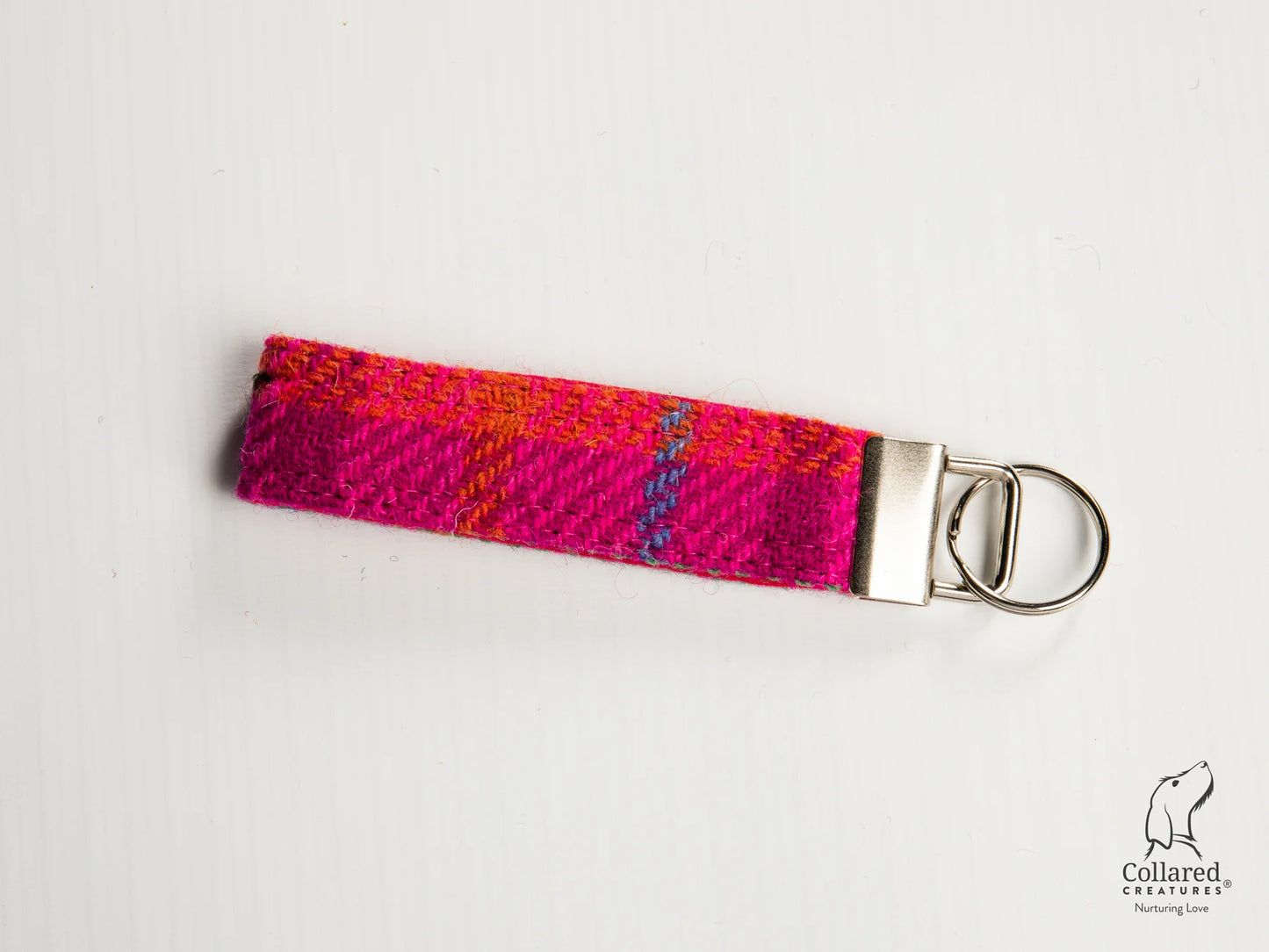 Harris Tweed Key ring Cerise Check