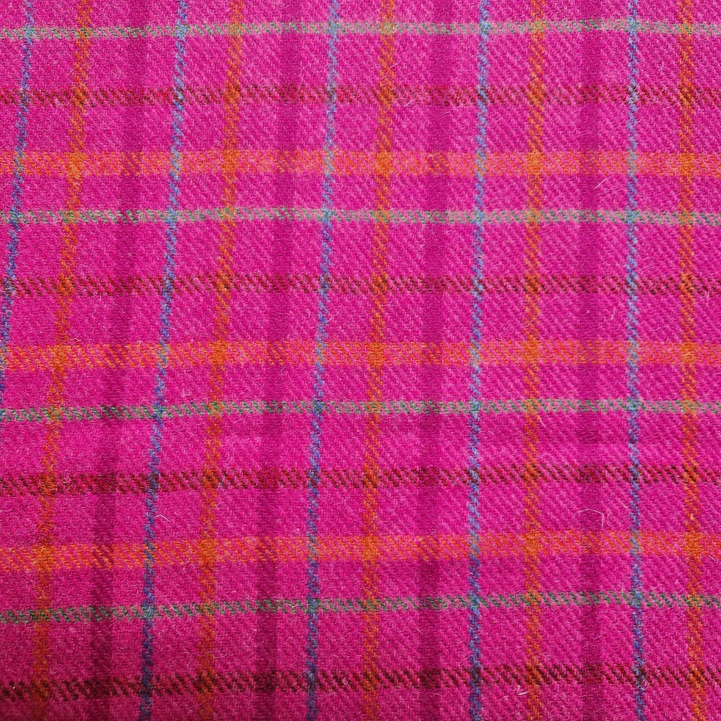 Cerise Check Harris Tweed