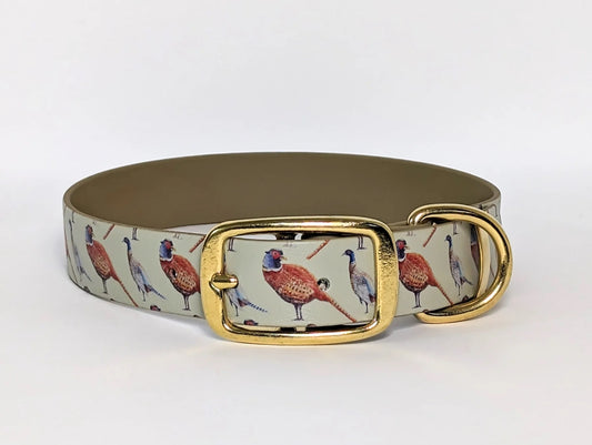 Pheasant cock and hen gun dog collar