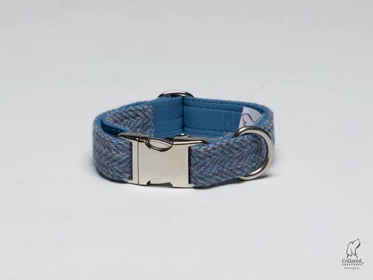 Blue Herringbone Giant breed dog collar