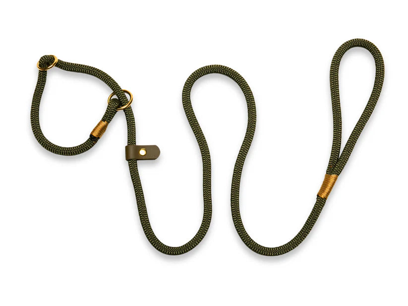 Army green rope slip lead