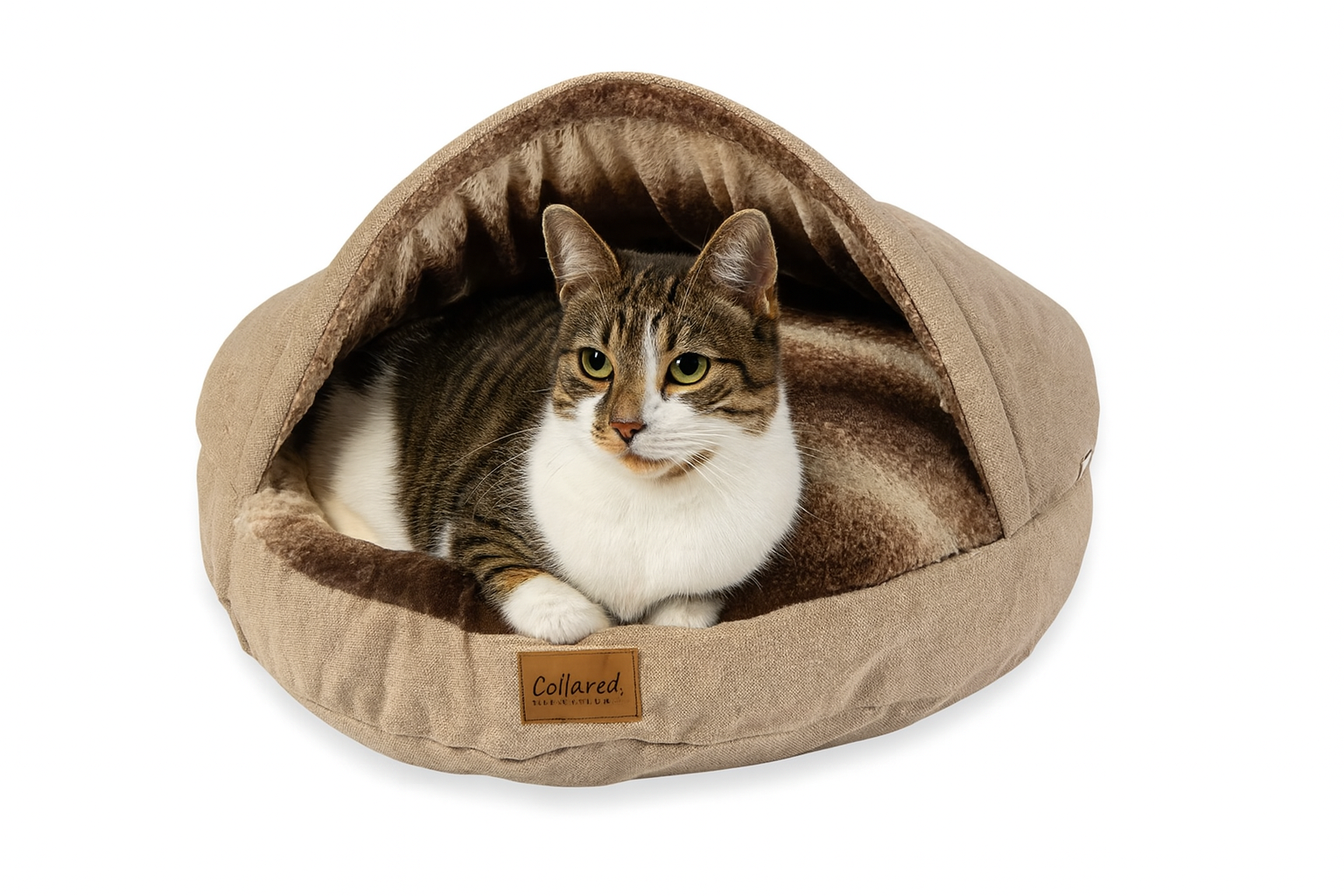 Beige Cat cat cosy Cave bed