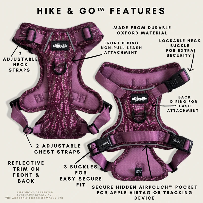 Highland Heather Dog Harness – Hike & Go Features