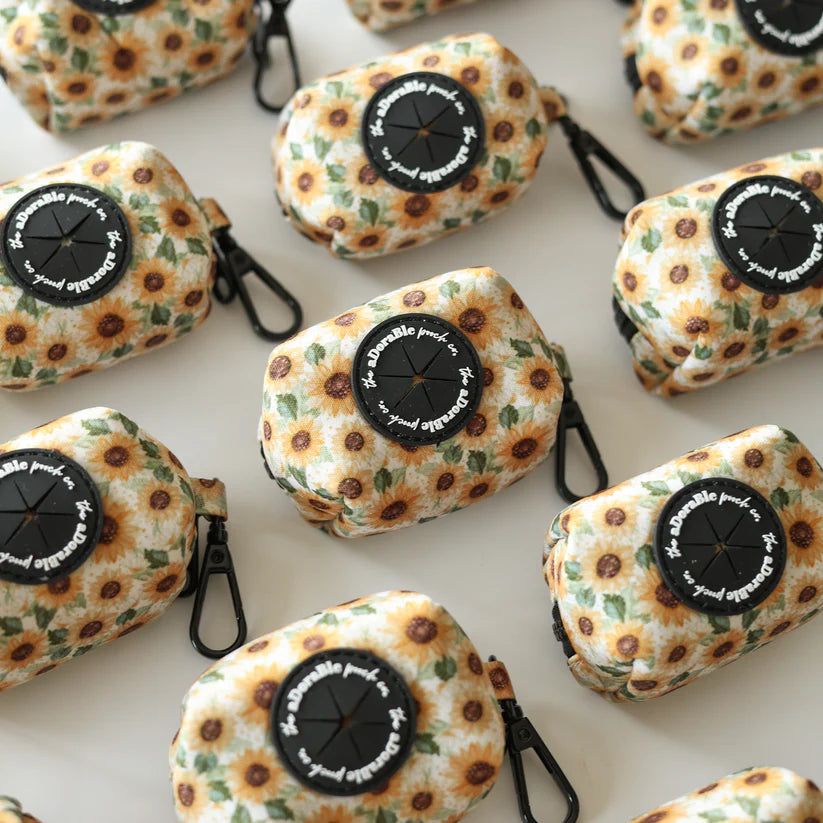 aDoraBle Pooch sunflower season poo bag holder