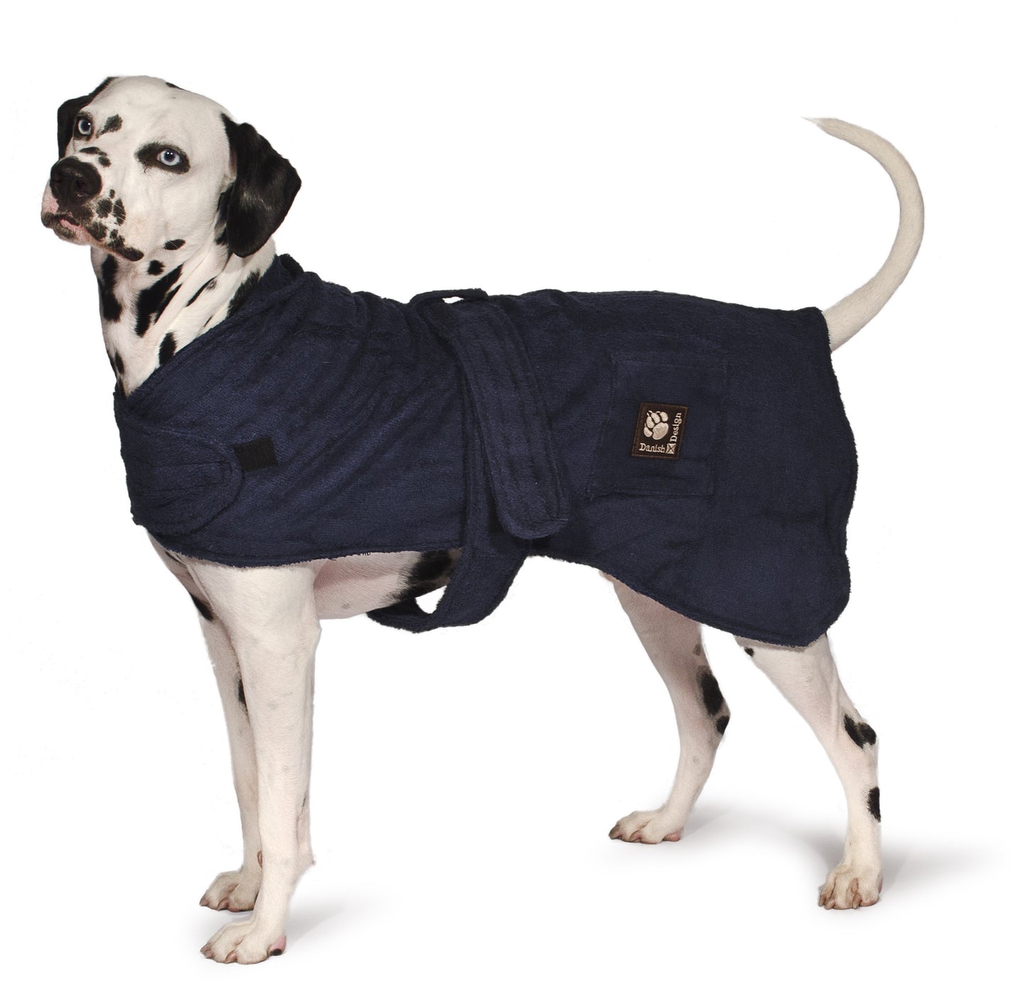 Dog drying robe navy blue