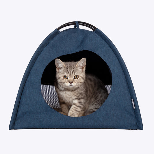 Cat Tent Bed Blue