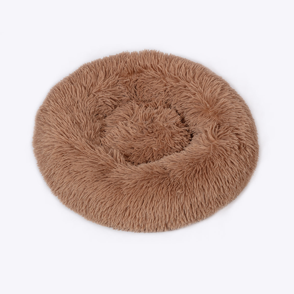 Brown fluffy pet bed for cats or dogs