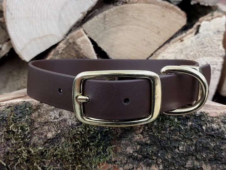 waterproof Dog Collar UK made Dark Brown