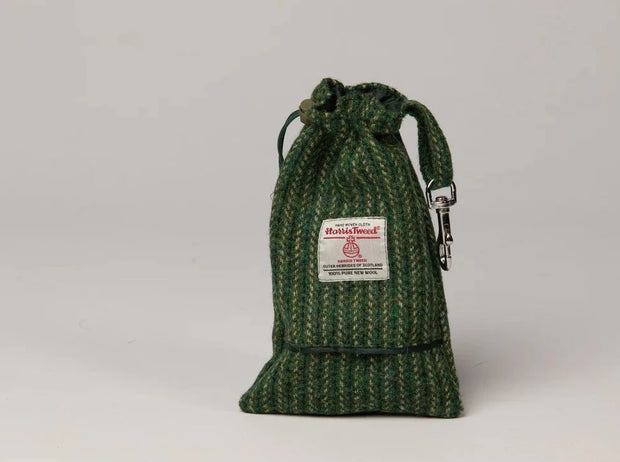 Collared Creatures Harris Tweed Treat bag Dashes of Green