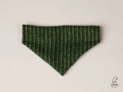 Harris Tweed dog bandana dashes of green