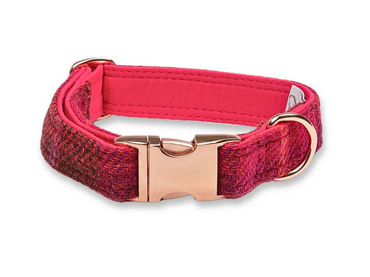 Harris Tweed Deep Fuchsia Clasp Collar