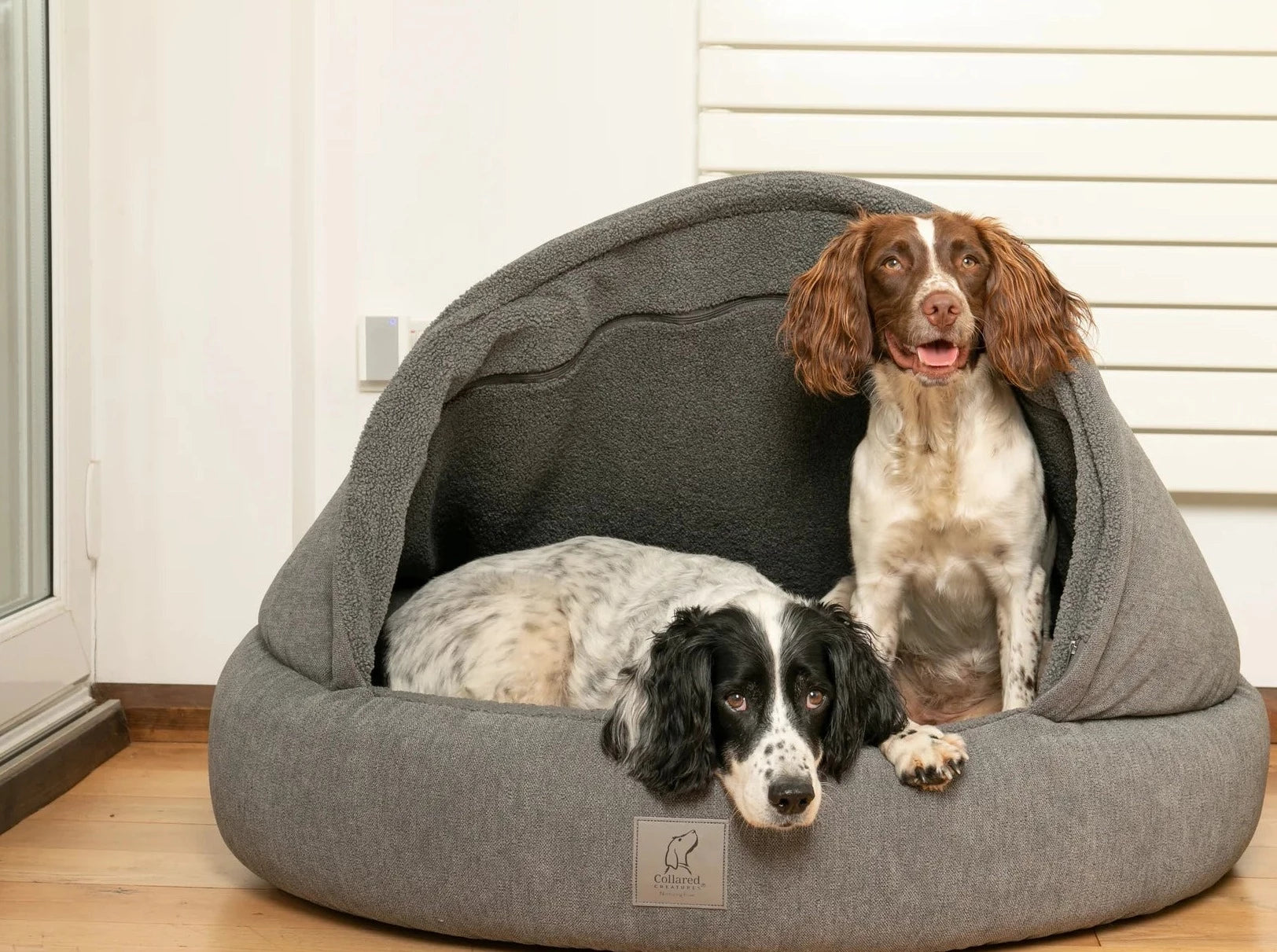 Collared Creatures deluxe cocoon  cave bed without curtains grey