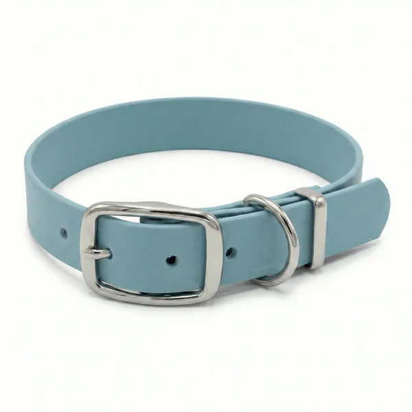 Waterproof biothane duck egg blue buckle collar