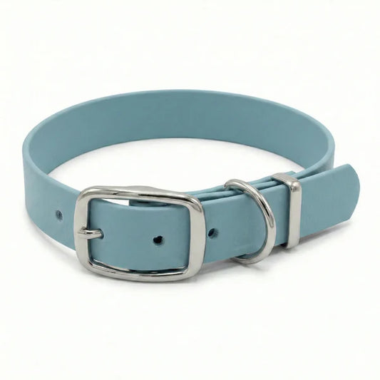 Waterproof biothane duck egg blue buckle collar