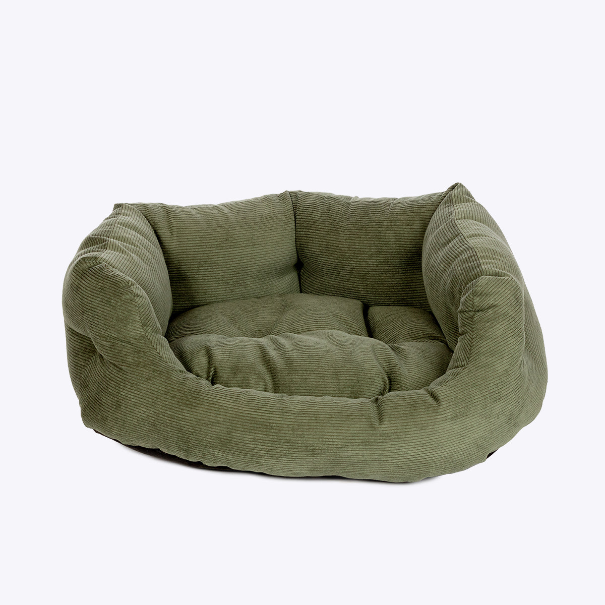 Elden Deluxe Slumber Dog Bed – Luxury Cord Bolster Bed Fern