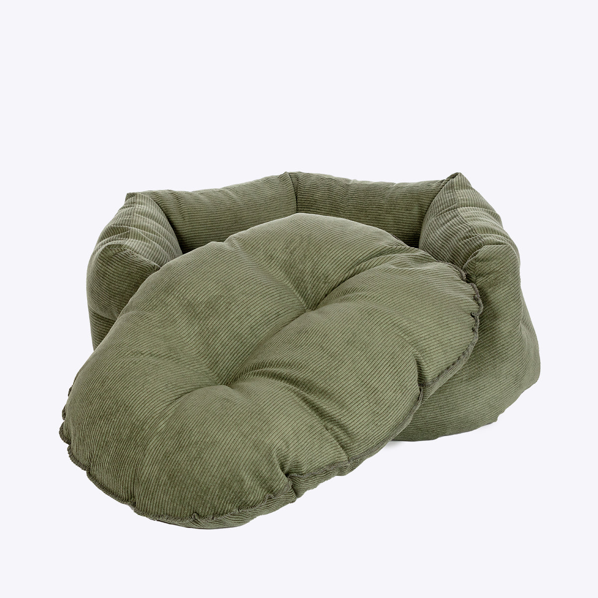 Fern Green Luxury Cord Bolster Bed