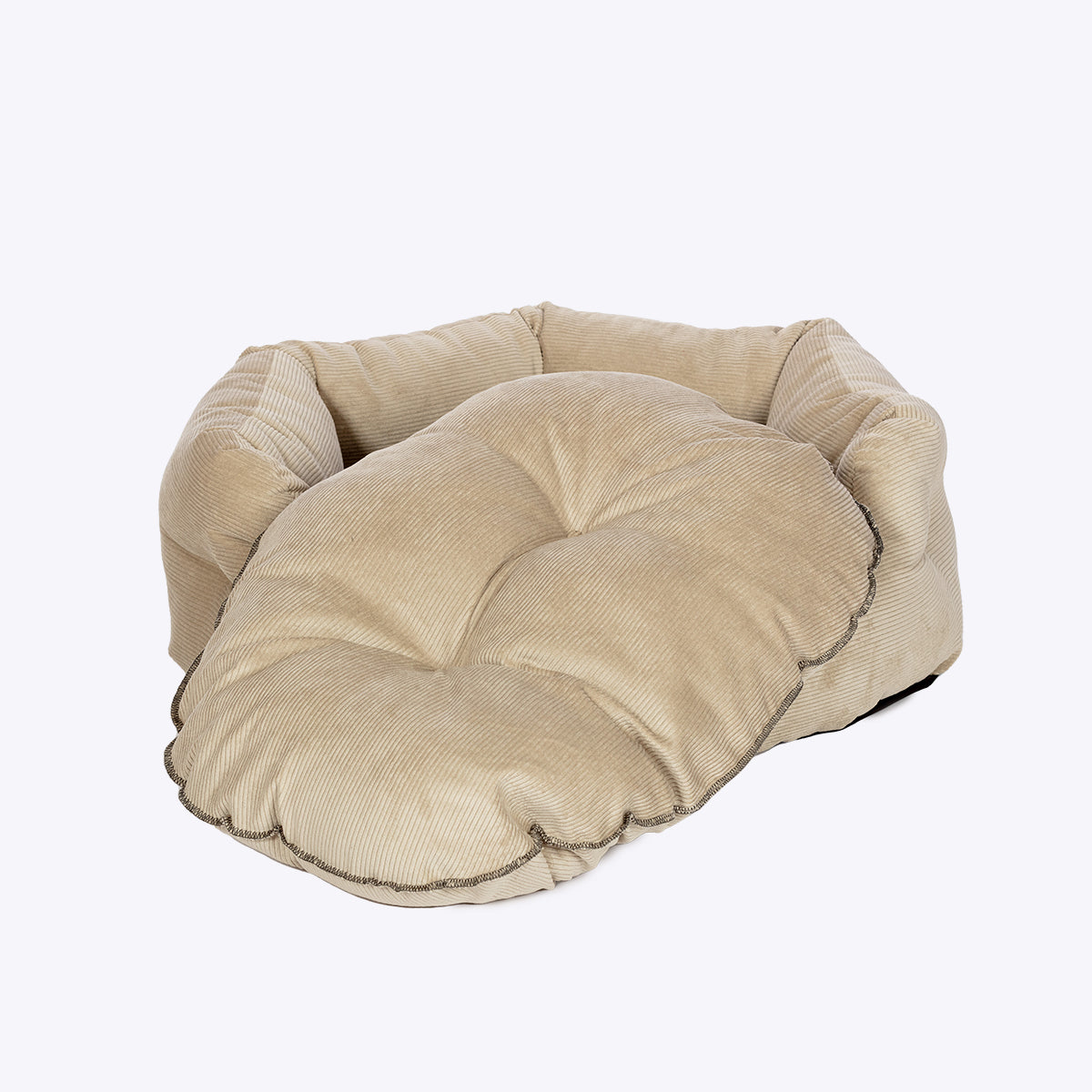 Stone beige Luxury Cord Bolster Bed
