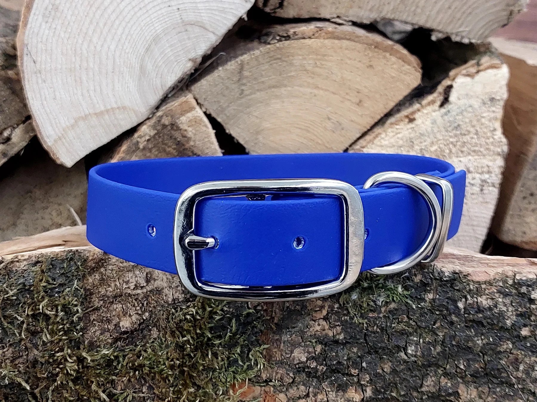 waterproof Dog Collar UK made Electric Blue