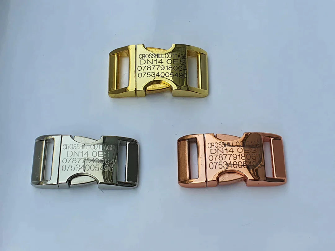 Harris Tweed dog Collar engraved buckles