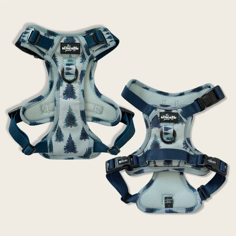 Adorable Pooch Fresh Pines Dog Harness – AirTag Pocket, No Pull, Adjustable Hiking Harness