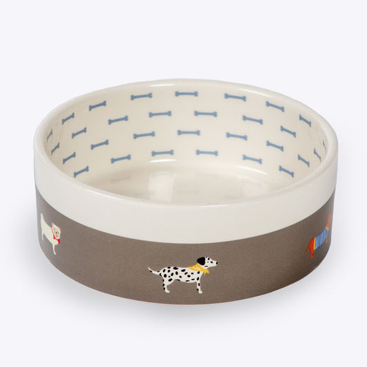 Fat Face Marching Dogs dog bowl