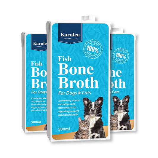 Karnlea Fish Bone Broth for Dogs & Cats | Natural Collagen Rich 3 Pack