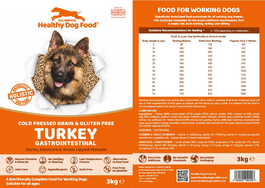 Gasto cold pressed dog foog 3kg turkey