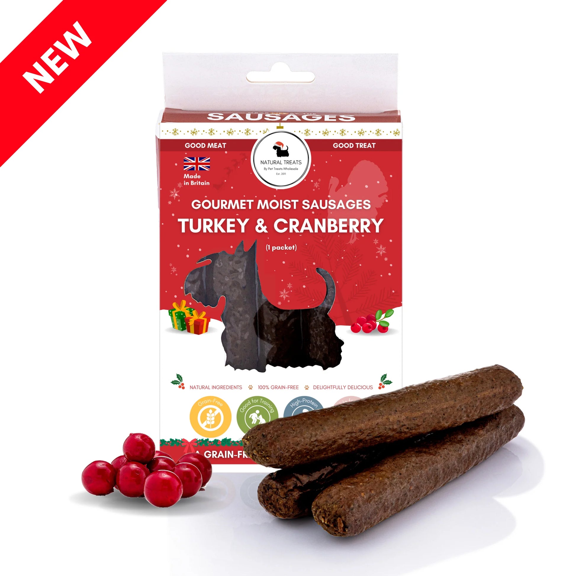 Turkey and Cranberry Sausge sticks for dogs