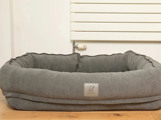 Dog Bolster Cocoon Grey Bed 