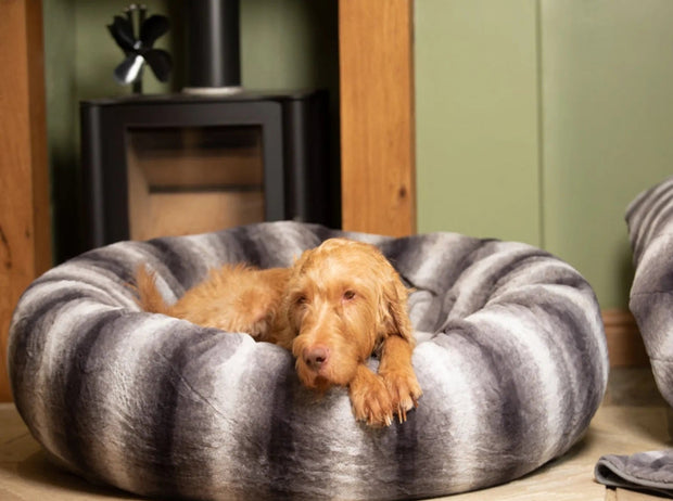 Collared Creatures Luxury Donut Bed Grey