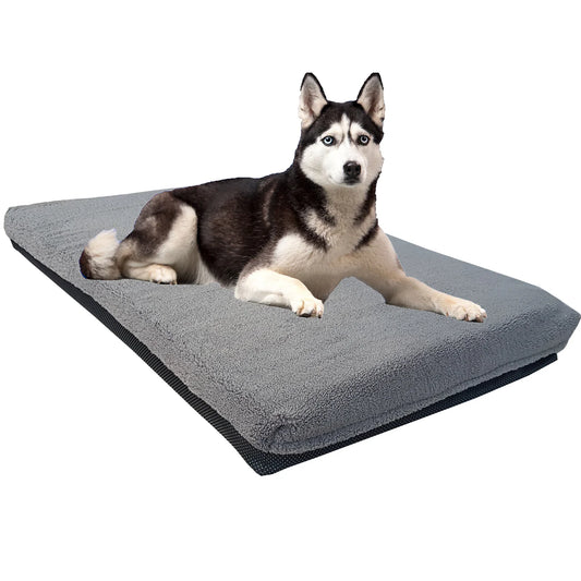 XL/Giant Breed Dog Bed Mattress – Orthopaedic Joint Support, Waterproof Cover & Non-Slip Base - Grey