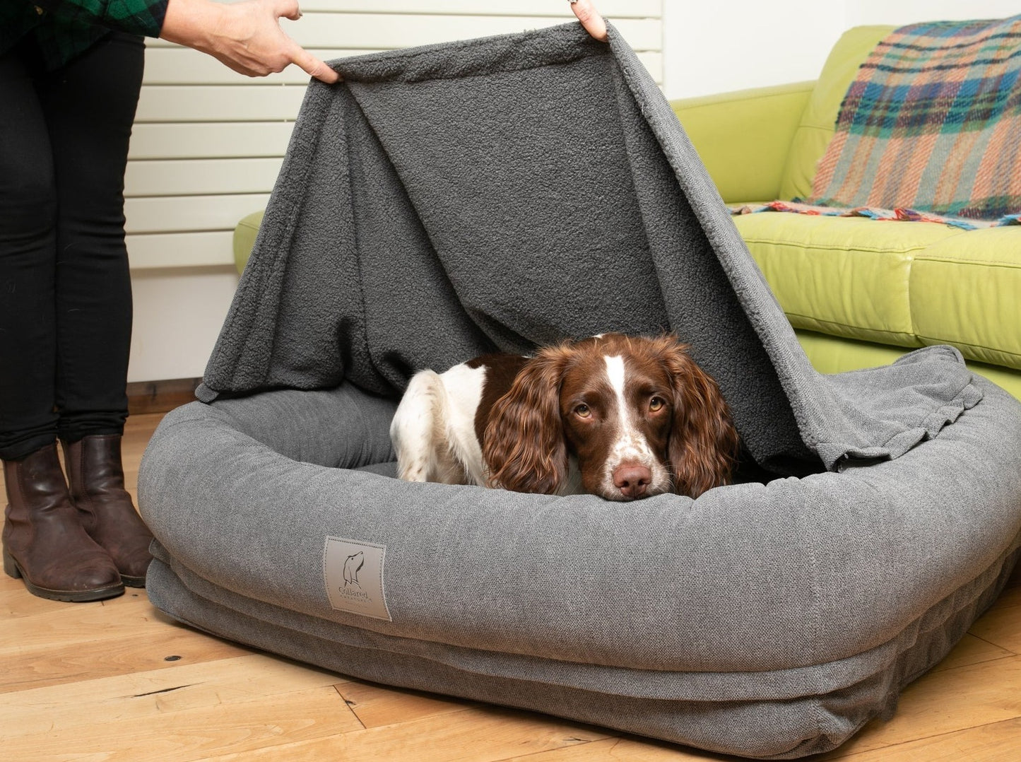 Dog Bolster Grey Bed 