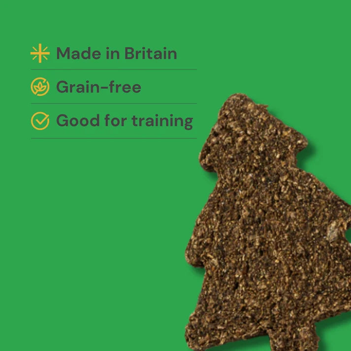 Christmas dog treats made with turkey, chicken, sweet potato and cranberry