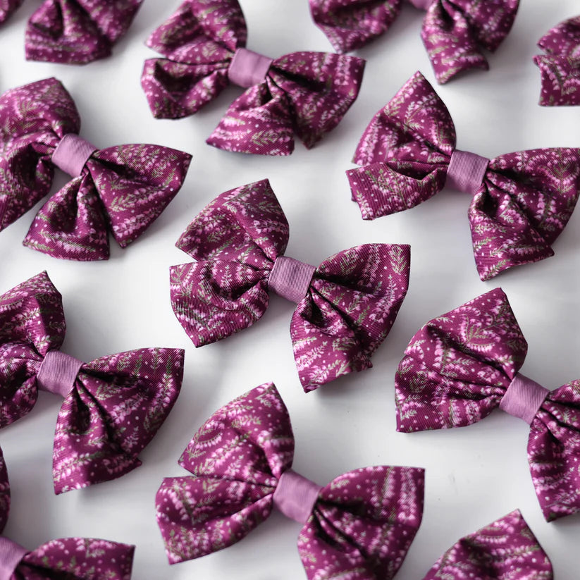 Highland Heather Purple Dog Sailor Bow
