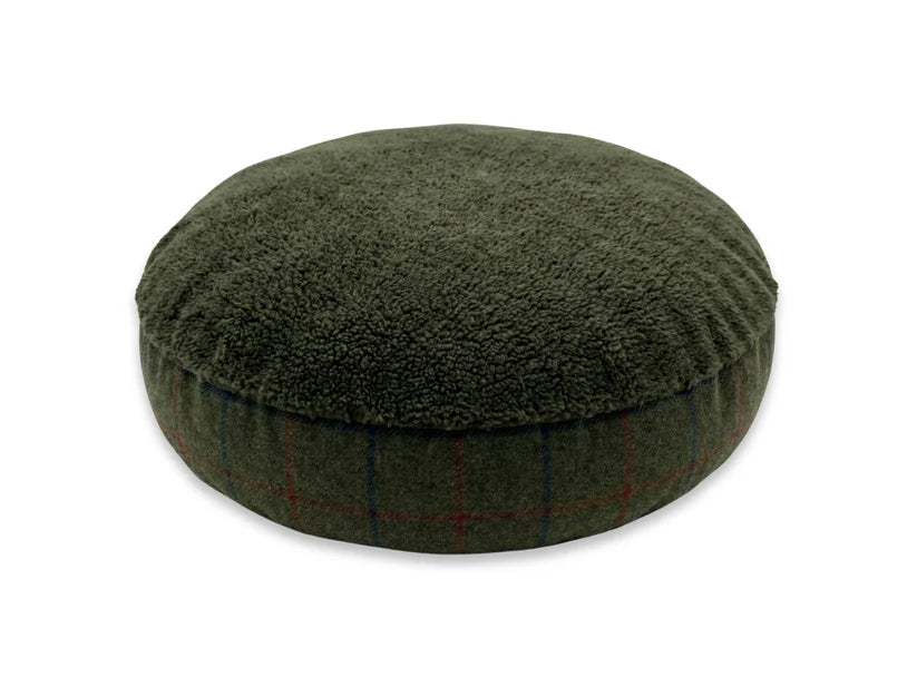 Collared Creatures Inner Cushion Cover for Classic Comfort Cocoon Dog Bed Green Tweed