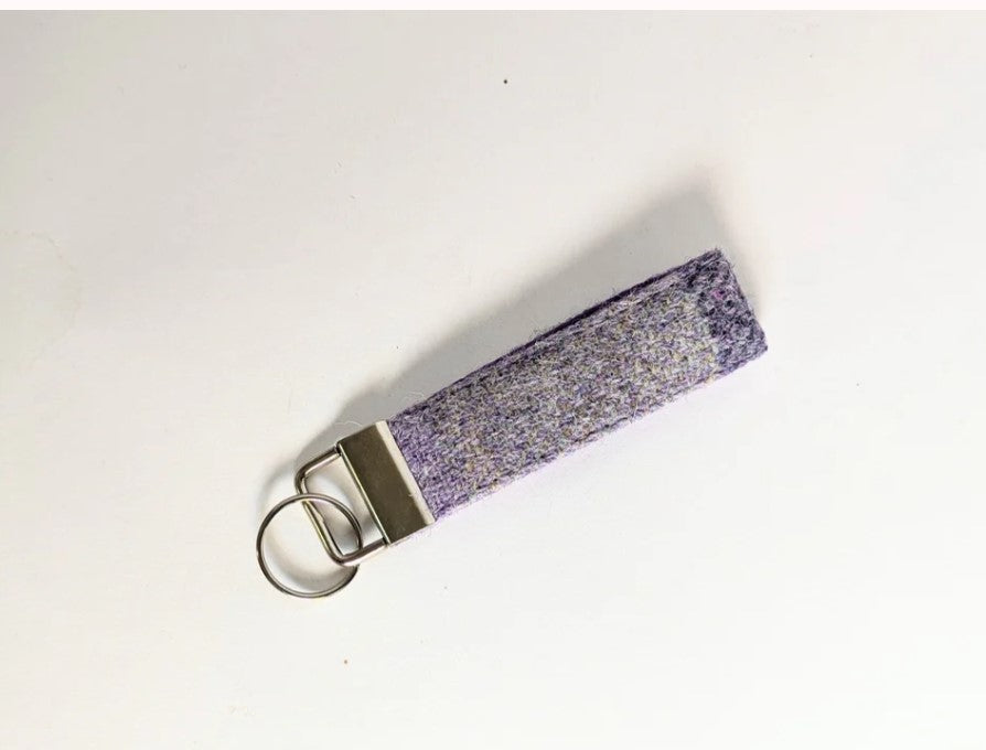 Harris Tweed Lavender Block Keyring