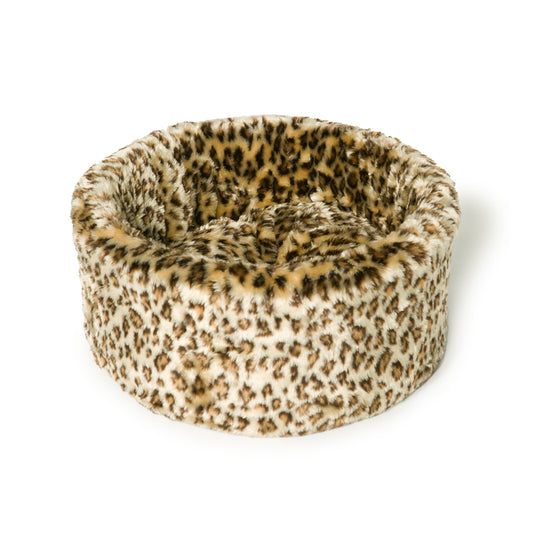 luxury Cat Cosy Bed Leopard Print