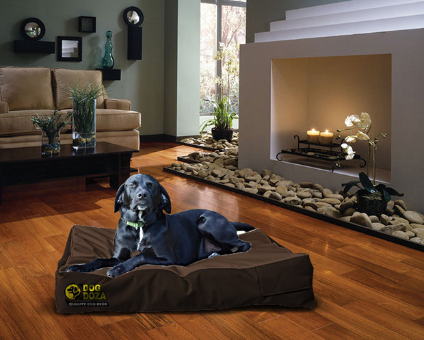 Super thick waterproof dog bed brown
