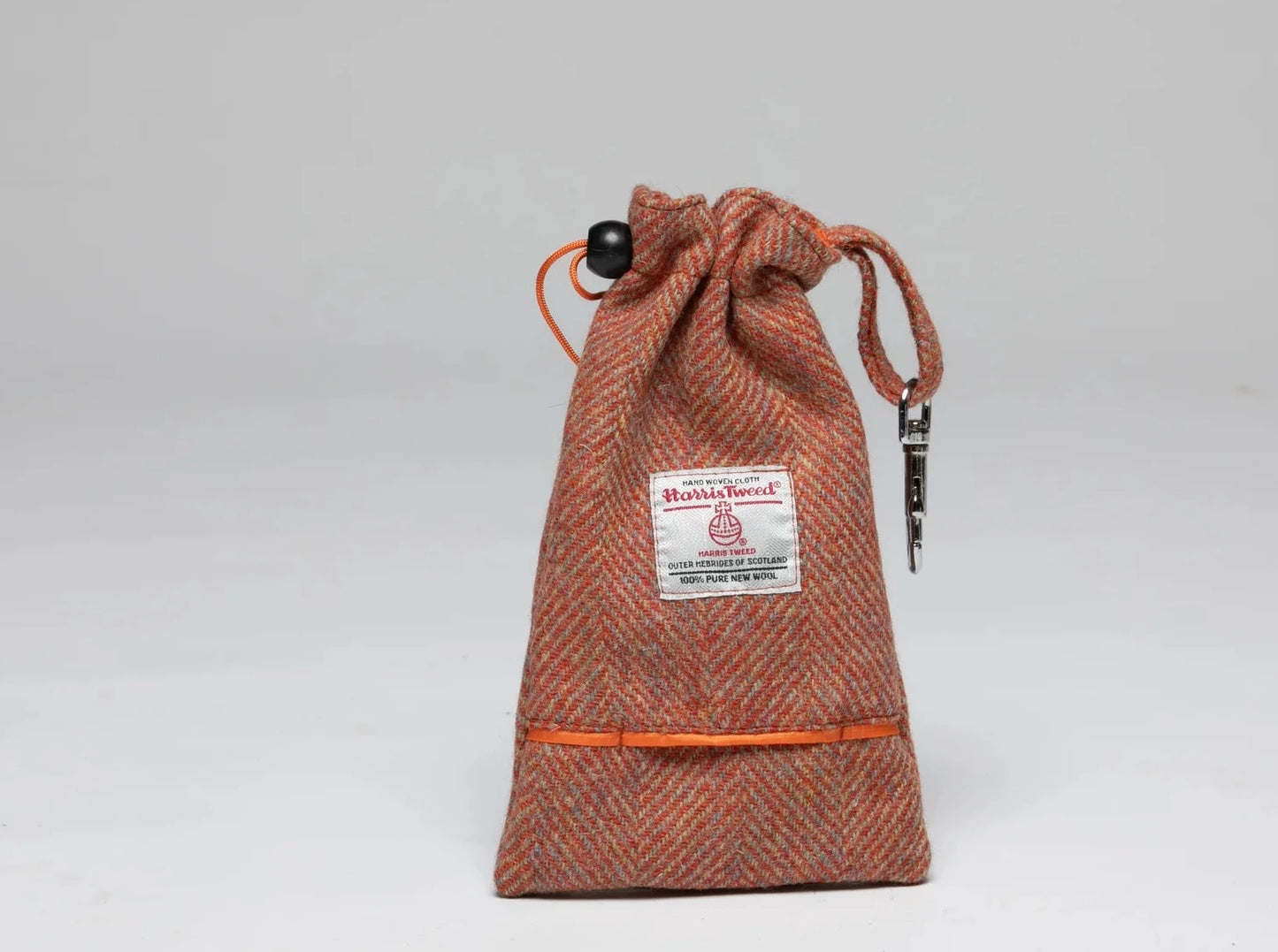 Collared Creatures Harris Tweed Treat bag mandarin