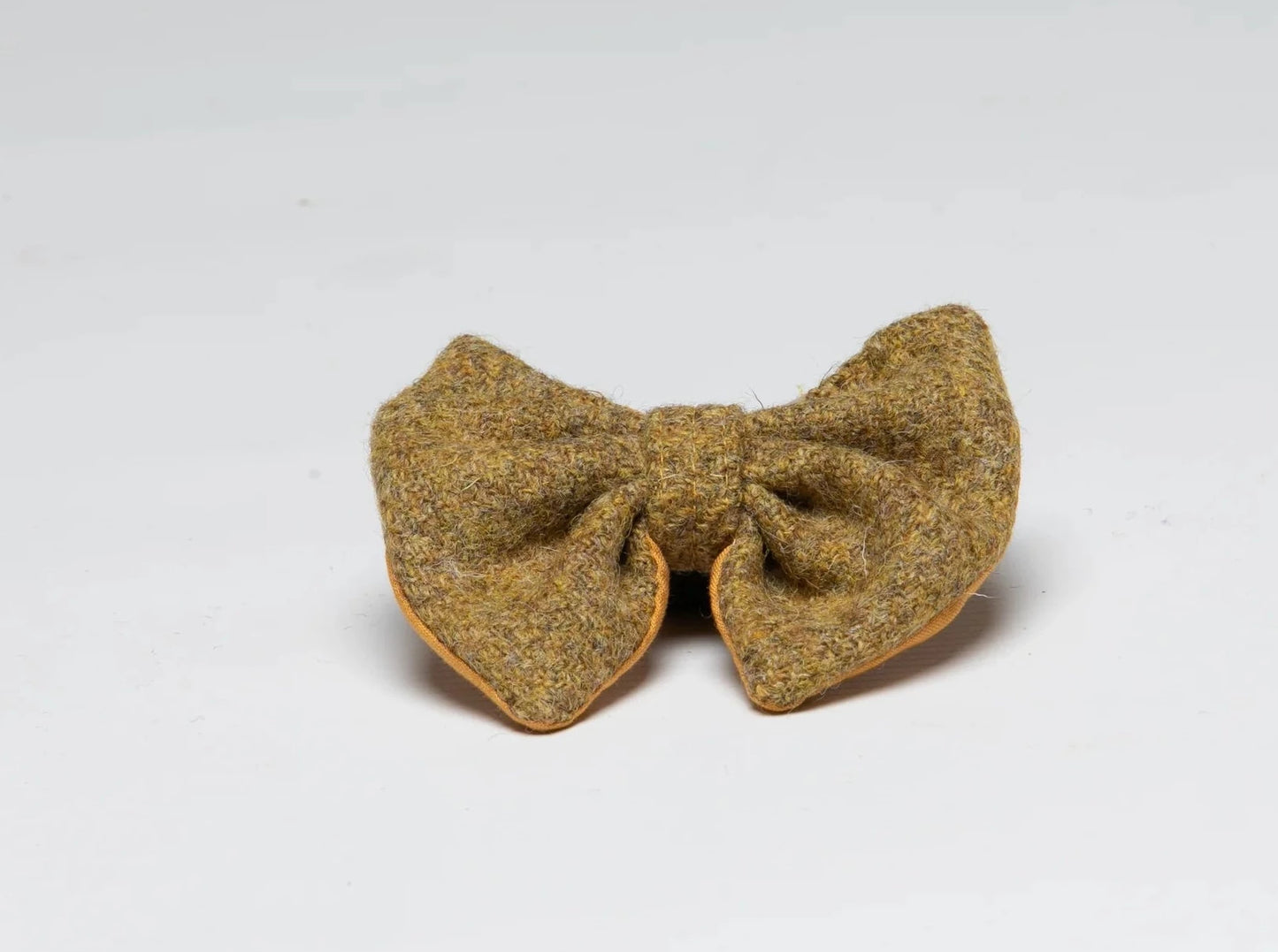 Harris tweed Dog Bow Tie Mustard twill