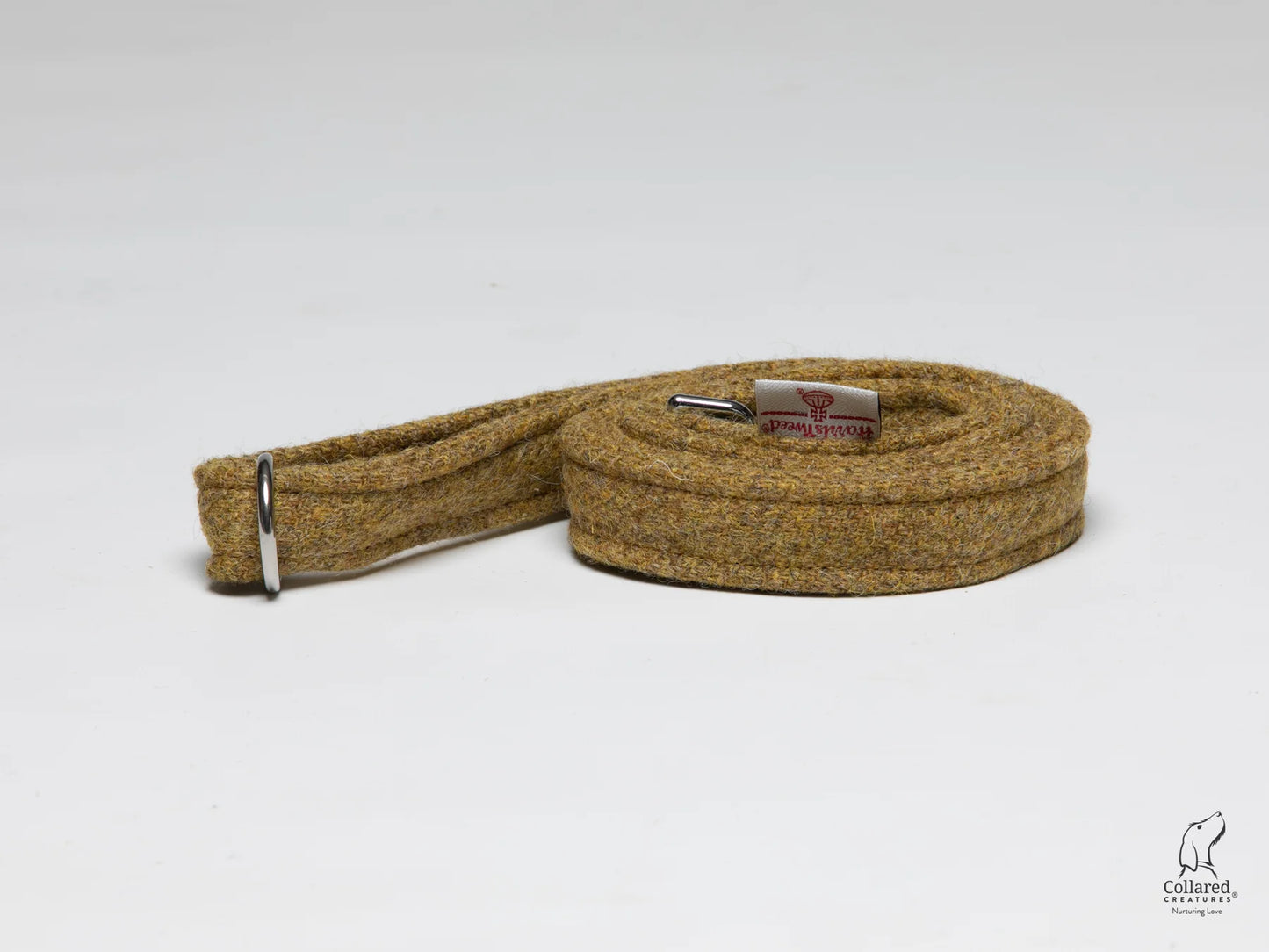 Harris tweed Dog Lead  Mustard Twill