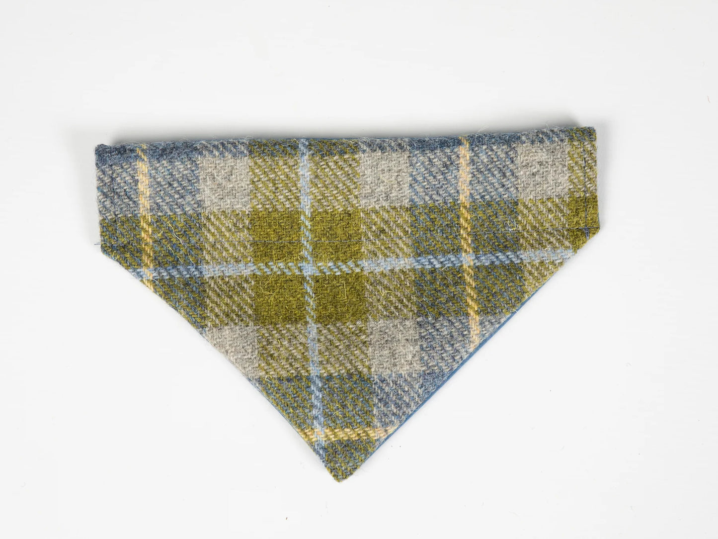 Harris Tweed dog bandana mustard & blue check