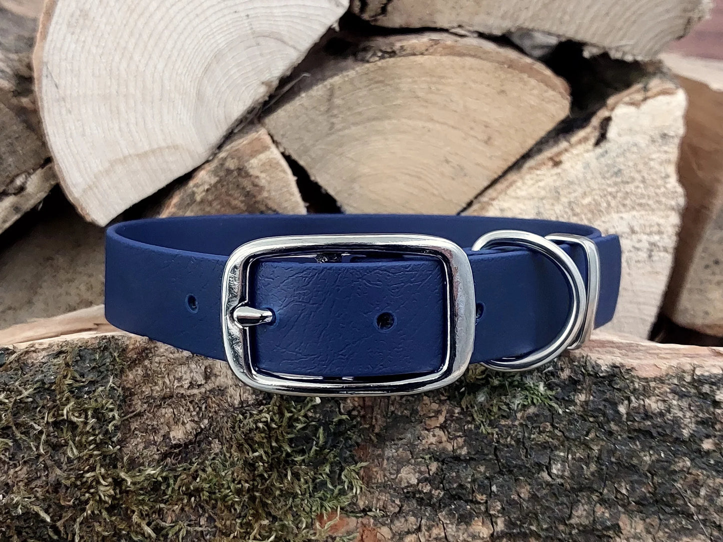 waterproof Dog Collar UK made Navy