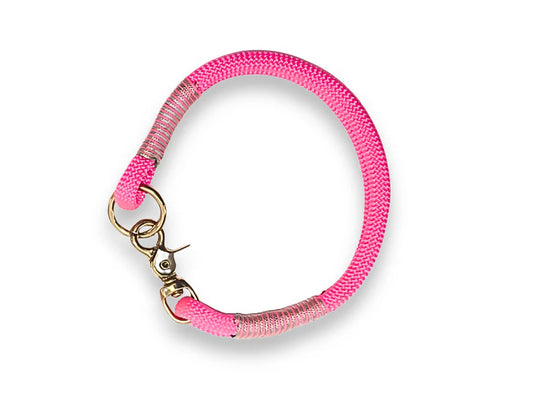Neon pink rope collar