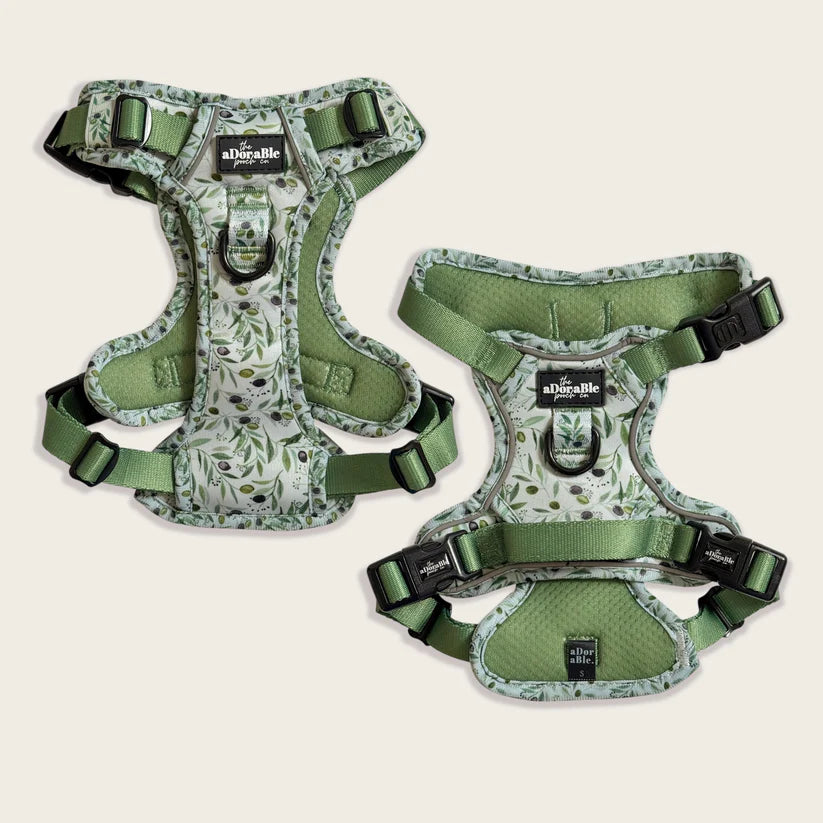 Adorable Pooch Olive Grove Dog Harness – Lite, AirTag Pocket, No Pull, Adjustable